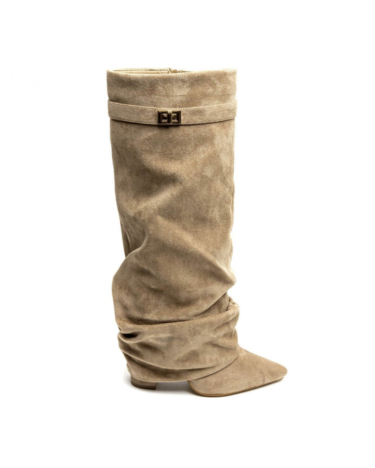 Lavista Slouchy Suede knee high boots - Beige