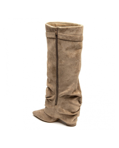 Lavista Slouchy Suede knee high boots - Beige